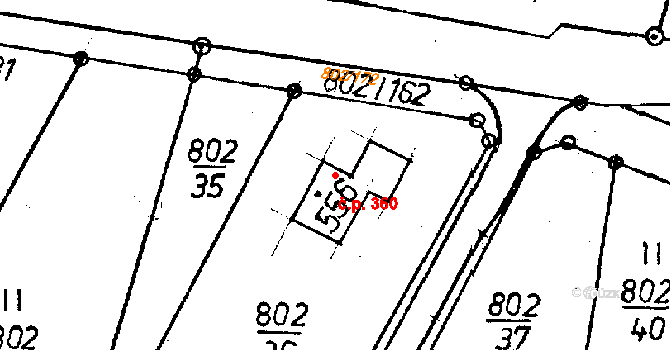 Jeřmanice 360 na parcele st. 556 v KÚ Jeřmanice, Katastrální mapa
