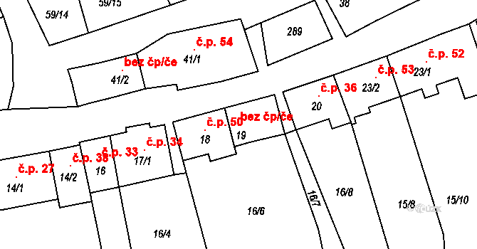 Kladruby 104184221 na parcele st. 19 v KÚ Hřešihlavy, Katastrální mapa