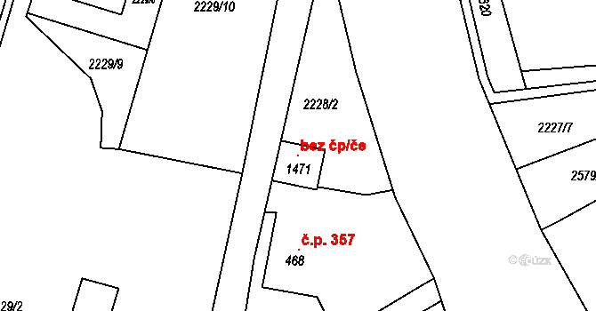 Bor 106994221 na parcele st. 1471 v KÚ Bor u Tachova, Katastrální mapa