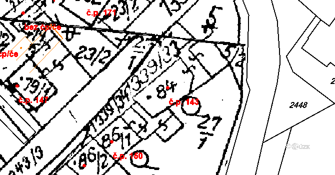 Prosiměřice 143 na parcele st. 84 v KÚ Prosiměřice, Katastrální mapa