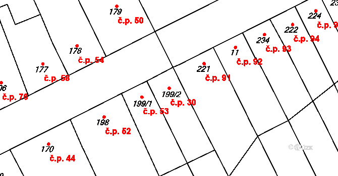 Přerov VIII-Henčlov 30, Přerov na parcele st. 199/2 v KÚ Henčlov, Katastrální mapa