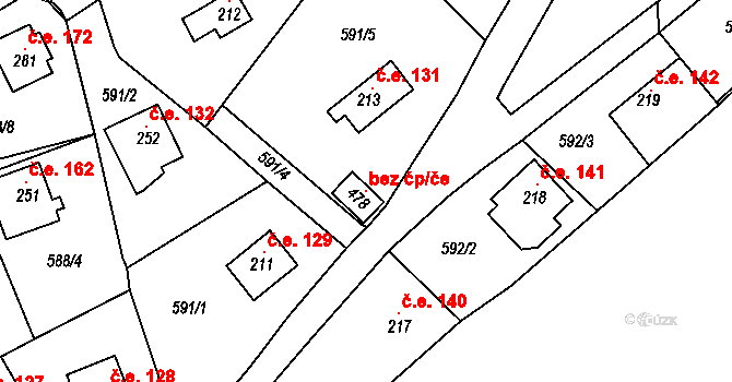 Nižbor 119005221 na parcele st. 478 v KÚ Stradonice u Nižboru, Katastrální mapa