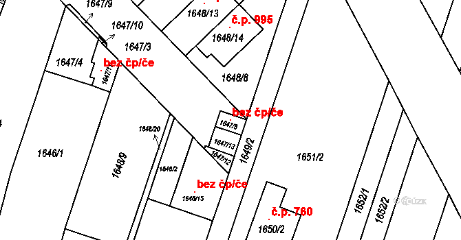 Bučovice 119659221 na parcele st. 1647/5 v KÚ Bučovice, Katastrální mapa