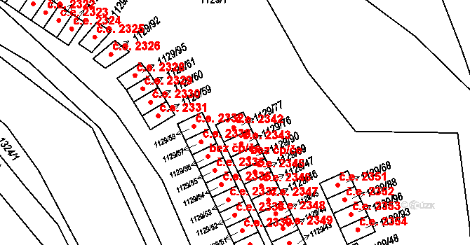 Jihlava 2342 na parcele st. 1129/77 v KÚ Jihlava, Katastrální mapa