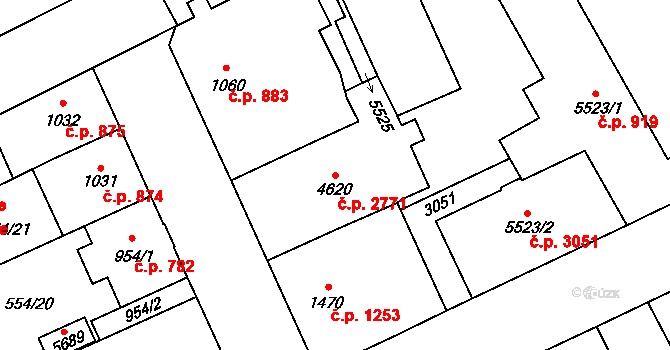 Šumperk 2771 na parcele st. 4620 v KÚ Šumperk, Katastrální mapa