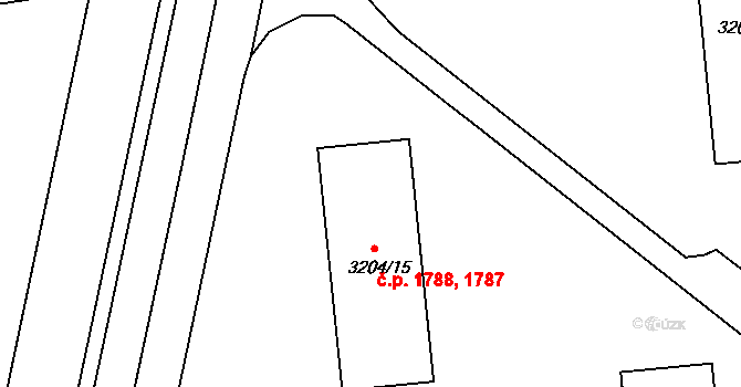 Roudnice nad Labem 1787,1788 na parcele st. 3204/15 v KÚ Roudnice nad Labem, Katastrální mapa