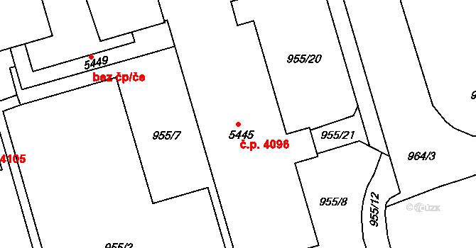 Jablonec nad Nisou 4096 na parcele st. 5445 v KÚ Jablonec nad Nisou, Katastrální mapa