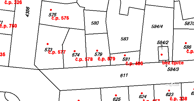 Žižkov 579, Praha na parcele st. 579 v KÚ Žižkov, Katastrální mapa