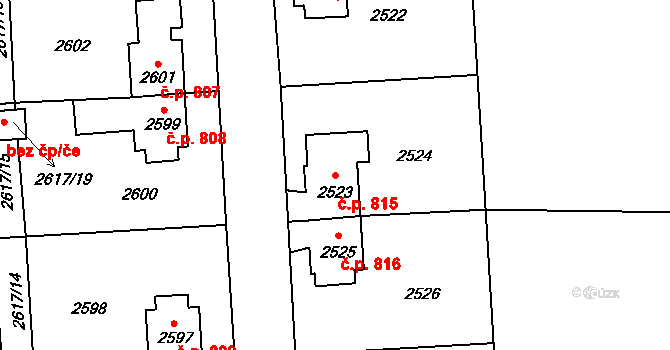 Sedlčany 815 na parcele st. 2523 v KÚ Sedlčany, Katastrální mapa
