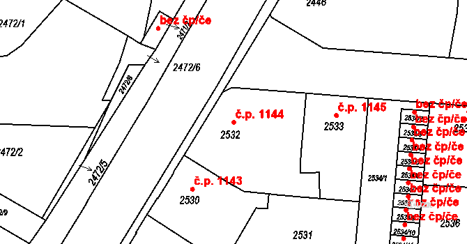 České Budějovice 7 1144, České Budějovice na parcele st. 2532 v KÚ České Budějovice 7, Katastrální mapa
