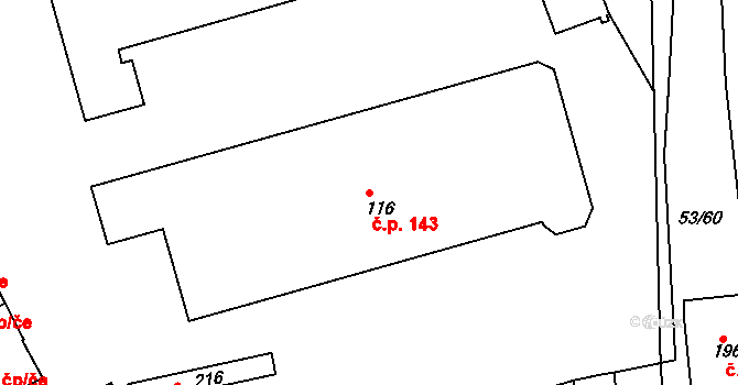 Rantířov 143 na parcele st. 116 v KÚ Rantířov, Katastrální mapa