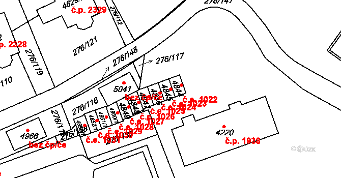 Uherský Brod 1023 na parcele st. 4845 v KÚ Uherský Brod, Katastrální mapa