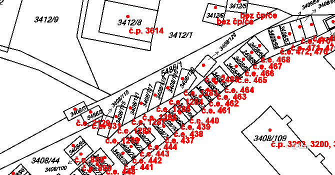 Znojmo 1284 na parcele st. 3408/116 v KÚ Znojmo-město, Katastrální mapa