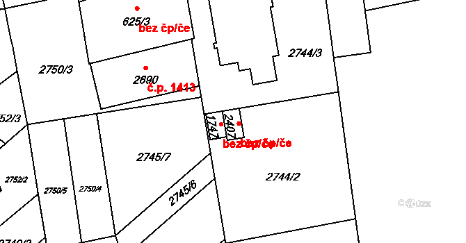 Lipník nad Bečvou 38135221 na parcele st. 2407 v KÚ Lipník nad Bečvou, Katastrální mapa