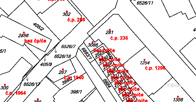 Kraslice 38549221 na parcele st. 2629 v KÚ Kraslice, Katastrální mapa