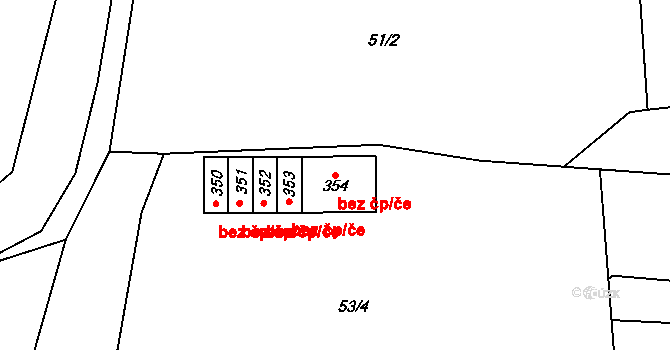Slatinice 40886221 na parcele st. 354 v KÚ Slatinice na Hané, Katastrální mapa