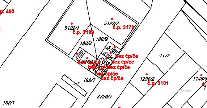 Břeclav 41855221 na parcele st. 5164 v KÚ Břeclav, Katastrální mapa