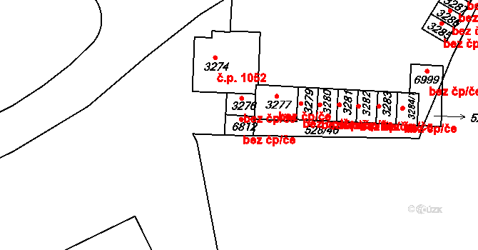 Třebíč 43206221 na parcele st. 6812 v KÚ Třebíč, Katastrální mapa