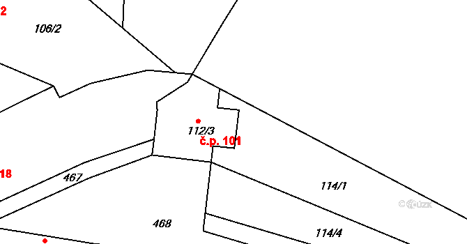 Skrochovice 101, Brumovice na parcele st. 112/3 v KÚ Skrochovice, Katastrální mapa