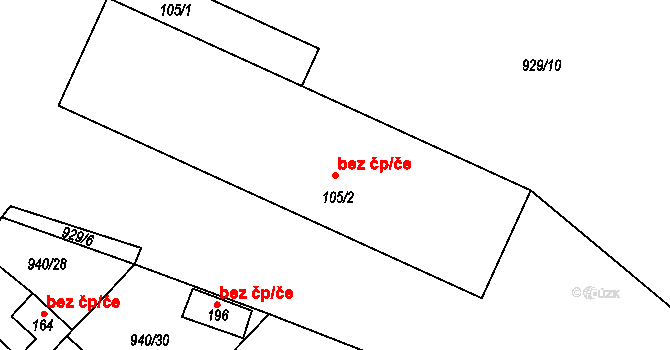 Kojčice 45266221 na parcele st. 105/2 v KÚ Kojčice, Katastrální mapa