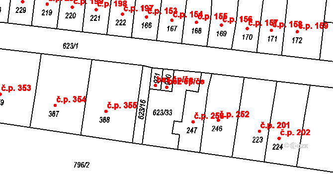 Česká Třebová 45428221 na parcele st. 970 v KÚ Parník, Katastrální mapa
