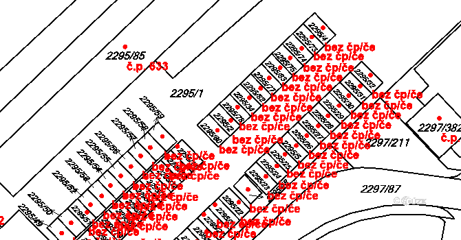 Brno 45587221 na parcele st. 2295/2 v KÚ Slatina, Katastrální mapa