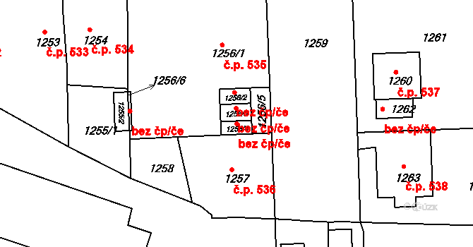 Krnov 45631221 na parcele st. 1256/4 v KÚ Opavské Předměstí, Katastrální mapa