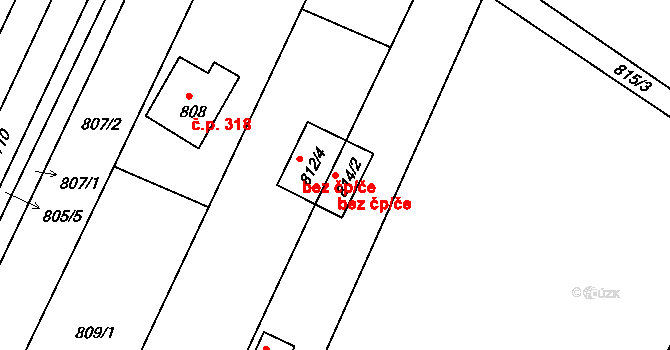 Plzeň 46513221 na parcele st. 814/2 v KÚ Radčice u Plzně, Katastrální mapa
