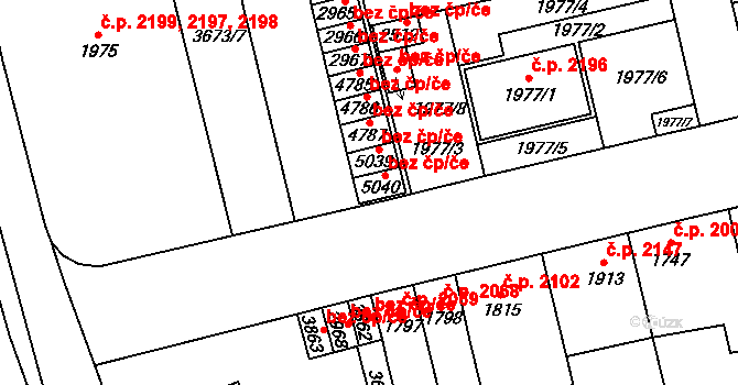 Břeclav 47068221 na parcele st. 5040 v KÚ Břeclav, Katastrální mapa