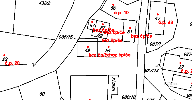 Mohelnice 47132221 na parcele st. 49 v KÚ Mohelnice u Nepomuka, Katastrální mapa