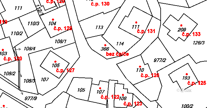 Herálec 47268221 na parcele st. 366 v KÚ Český Herálec, Katastrální mapa