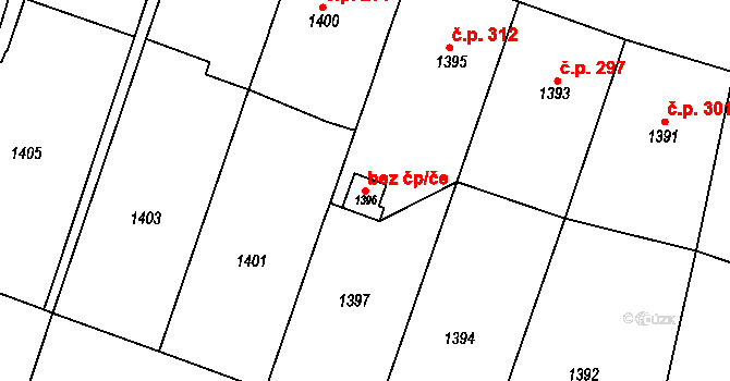 Zborovice 47763221 na parcele st. 1396 v KÚ Zborovice, Katastrální mapa