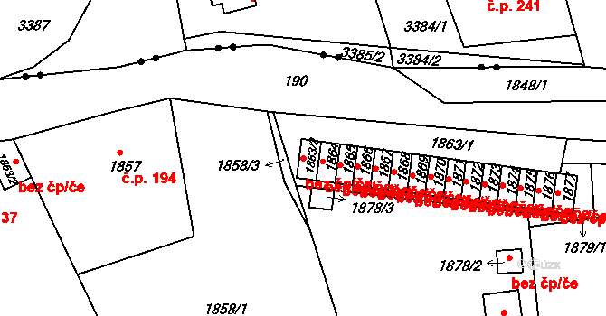 Liberec 48078221 na parcele st. 1863/2 v KÚ Starý Harcov, Katastrální mapa