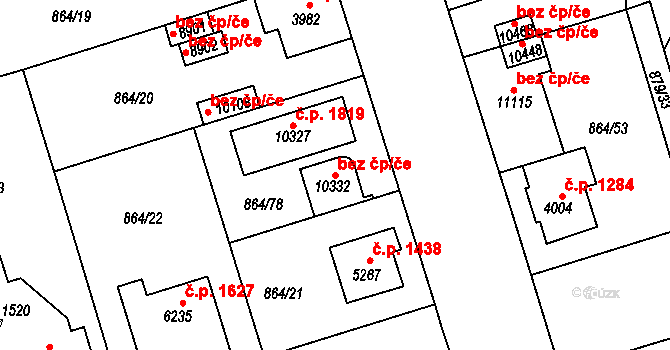 Pardubice 48333221 na parcele st. 10332 v KÚ Pardubice, Katastrální mapa
