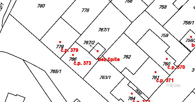 Frýdek-Místek 49282221 na parcele st. 767/2 v KÚ Místek, Katastrální mapa