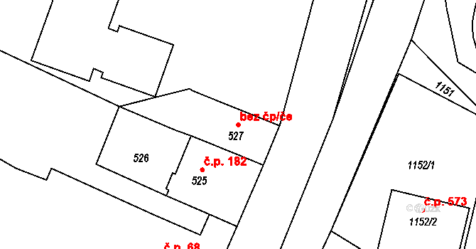 Hodslavice 50189221 na parcele st. 527 v KÚ Hodslavice, Katastrální mapa