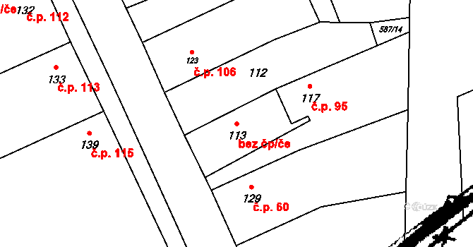 Kryry 50519221 na parcele st. 113 v KÚ Strojetice u Podbořan, Katastrální mapa