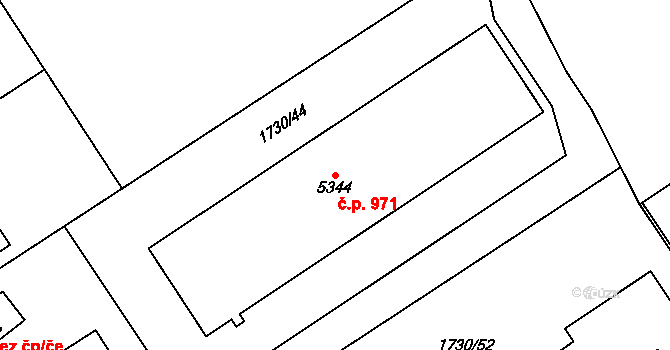 Kolín IV 971, Kolín na parcele st. 5344 v KÚ Kolín, Katastrální mapa