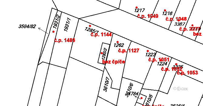 Uherský Brod 83684221 na parcele st. 1285/2 v KÚ Uherský Brod, Katastrální mapa
