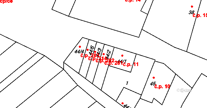 Libice nad Cidlinou 281 na parcele st. 44/2 v KÚ Libice nad Cidlinou, Katastrální mapa