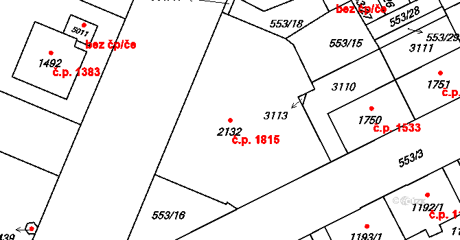 Šumperk 1815 na parcele st. 2132 v KÚ Šumperk, Katastrální mapa