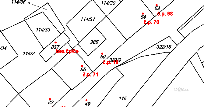 Litol 10, Lysá nad Labem na parcele st. 50 v KÚ Litol, Katastrální mapa