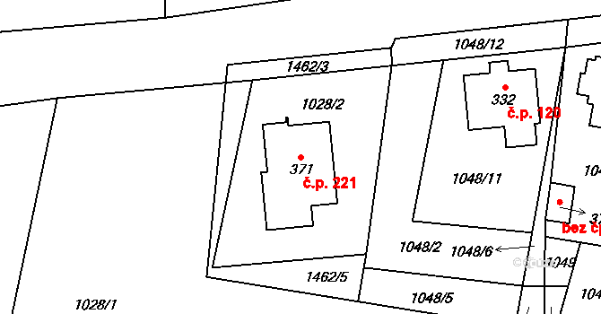 Supíkovice 221 na parcele st. 371 v KÚ Supíkovice, Katastrální mapa