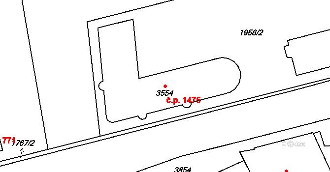 Vrchlabí 1475 na parcele st. 3554 v KÚ Vrchlabí, Katastrální mapa