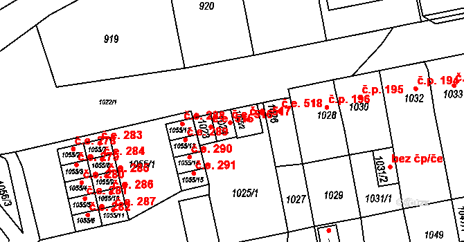 Miřetice u Klášterce nad Ohří 516, Klášterec nad Ohří na parcele st. 1024 v KÚ Miřetice u Klášterce nad Ohří, Katastrální mapa