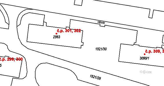 Třebíč 38381222 na parcele st. 6179 v KÚ Třebíč, Katastrální mapa