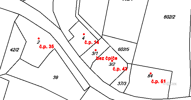 Liběšice 41076222 na parcele st. 3/1 v KÚ Horní Chobolice, Katastrální mapa