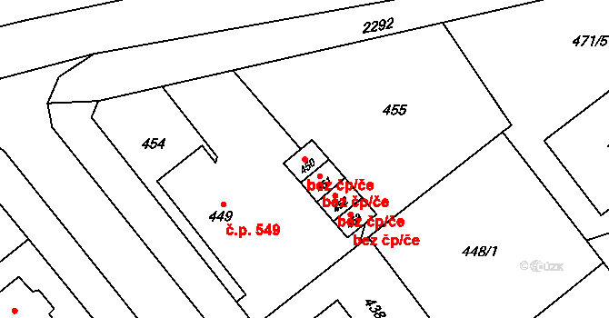 Velká Bystřice 43582222 na parcele st. 450 v KÚ Velká Bystřice, Katastrální mapa