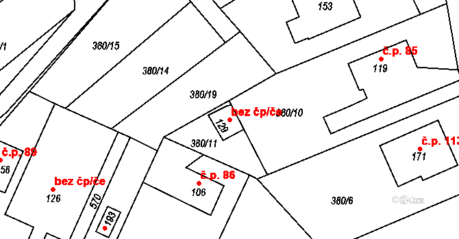 Slatiňany 43599222 na parcele st. 129 v KÚ Trpišov, Katastrální mapa