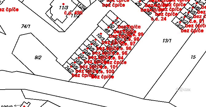 Teplice 45150222 na parcele st. 10/13 v KÚ Sobědruhy, Katastrální mapa